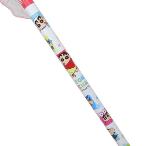 クレヨンしんちゃん えんぴつ チャーム付き2B鉛筆 丸軸 いろんな