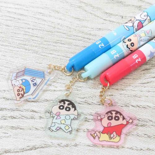 クレヨンしんちゃん えんぴつ チャーム付き2B鉛筆 丸軸 いろんな