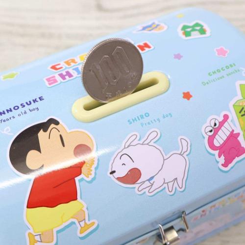 クレヨンしんちゃん カギ付き缶バンク 貯金箱 アニメキャラクター