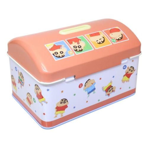 クレヨンしんちゃん アニメキャラクター 貯金箱 カギ付き缶バンク