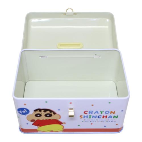 クレヨンしんちゃん アニメキャラクター 貯金箱 カギ付き缶バンク