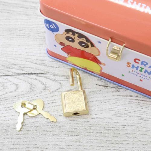 クレヨンしんちゃん アニメキャラクター 貯金箱 カギ付き缶バンク