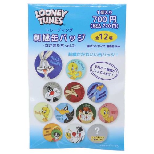 キャラクター缶バッジ 60個セット ルーニーテューンズ 刺繍缶バッジ 全12種 12個入セット 缶バッジ
