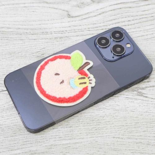 ニャッキ！ モコモコ刺繍ステッカー NHK ワッペン キャラクター ニャッキとりんご