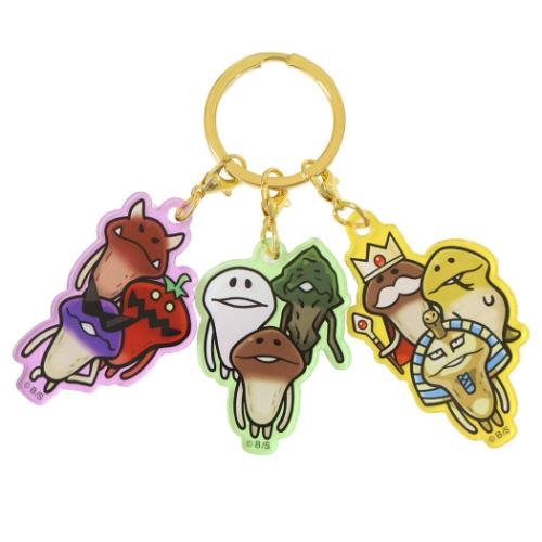 キーリング おさわり探偵なめこ栽培キット 3チャームキーホルダー 集合