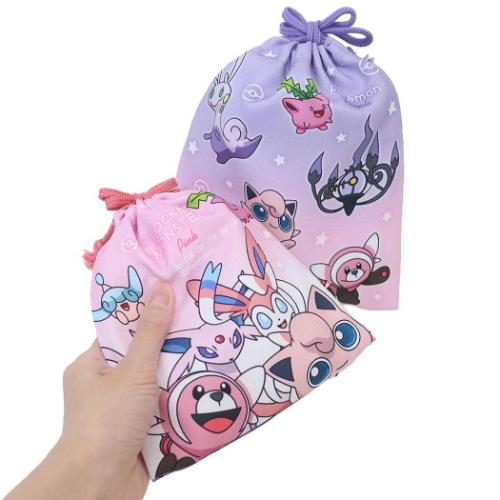 ポケットモンスター 巾着袋 2P巾着セット グラデーション パープル＆ピンク ポケモン ティーズファクトリー
