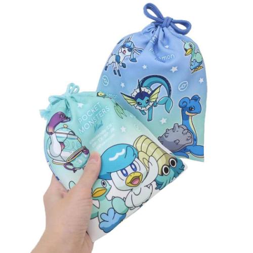 巾着袋 2P巾着セット ポケットモンスター グラデーション ブルー