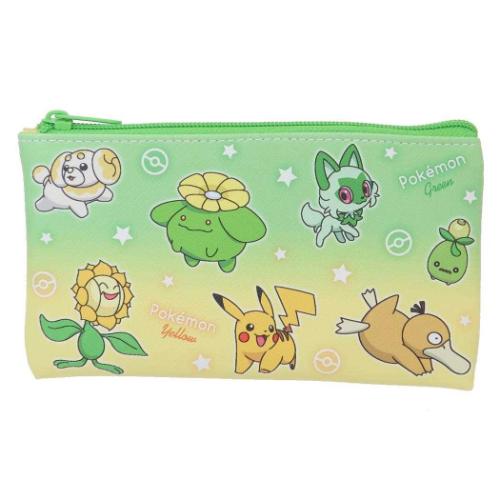 Yahoo! Yahoo!ショッピング(ヤフー ショッピング)ポケットモンスター キャラクター フラットポーチ フラットマルチポーチ グリーン＆イエロー ポケモン
