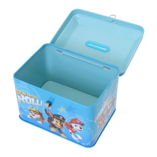 パウパトロール カギ付き缶バンク 貯金箱 アニメキャラクター スターブルー ティーズファクトリー