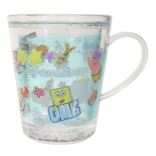 プラカップ ウォーターカップ ステッカー スポンジボブ ティーズファクトリー プラコップ プラスチック 食器 キャラクター