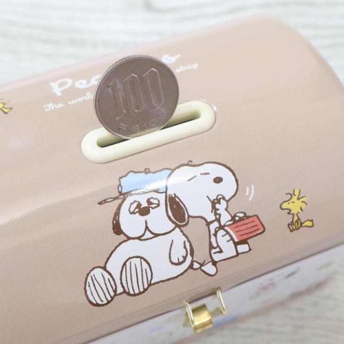 PEANUTS スヌーピー グッズ 貯金箱 ピーナッツ キャラクター カギ付き 