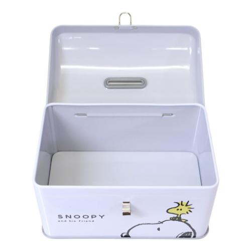PEANUTS スヌーピー キャラクター 貯金箱 カギ付き缶バンク モノクロ
