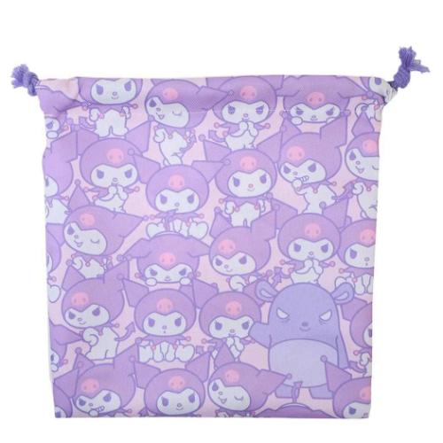 クロミ グッズ 巾着袋 サンリオ キャラクター フラット巾着 きんちゃくポーチ ぎゅうぎゅう2
