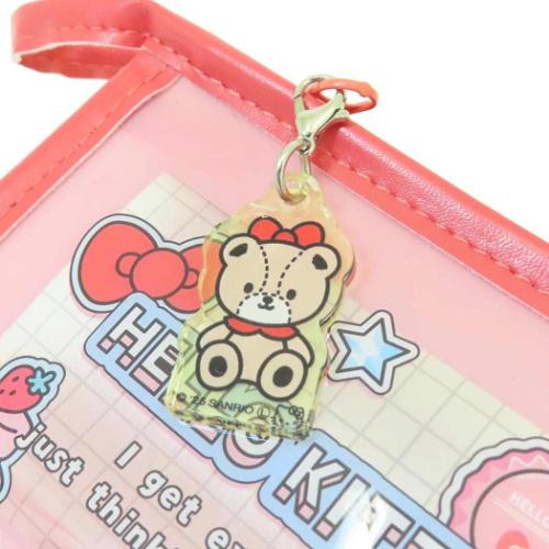 ハローキティ カメリアペンポーチ ピンク ローズチャーム付き ハロー