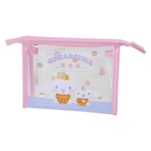 シナモロール グッズ コスメポーチ キャラクター フチイロポーチ バスケ