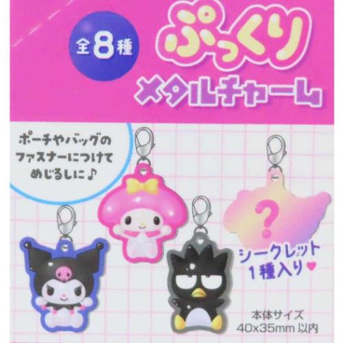 ファスナーマスコット シークレットぷっくりメタルチャーム 全8種 8個