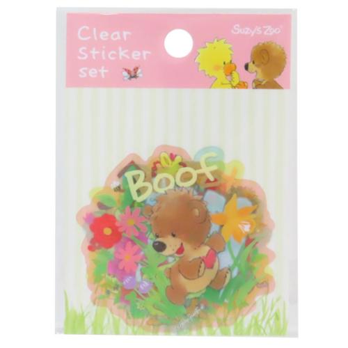スージーズーシール色々 スージーズー クリアステッカーセット 3枚入り ダイカットシール 絵本