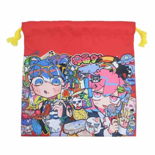 巾着袋 寺田てら フラット巾着 chroma きんちゃくポーチ 小物入れ かわいい