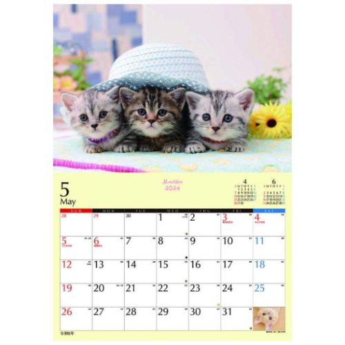 壁掛けカレンダー2024年 子猫のマンチカン 2024 Calendar ねこ トライエックス｜cinemacollection｜02