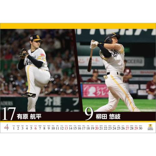 WEB限定カラー 卓上カレンダー2025年 卓上 2025 福岡ソフトバンクホークス カレンダー