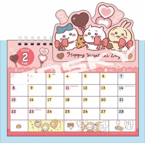 2026 Calendar 卓上カレンダー2026年 ポップアップ卓上 ちいかわ