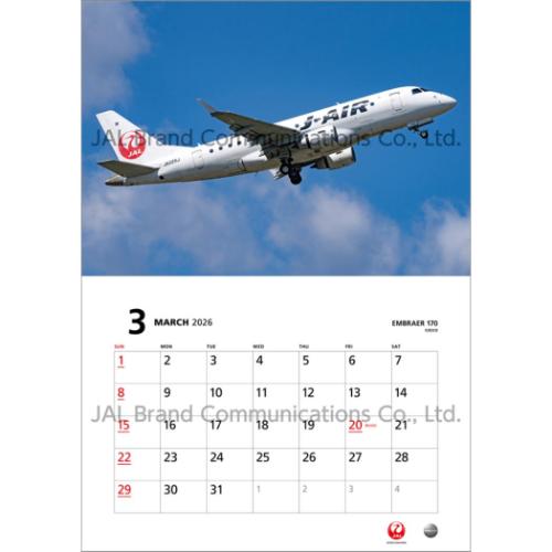 2026 Calendar JAL 壁掛けカレンダー2026年 FLEET : キャラクターの