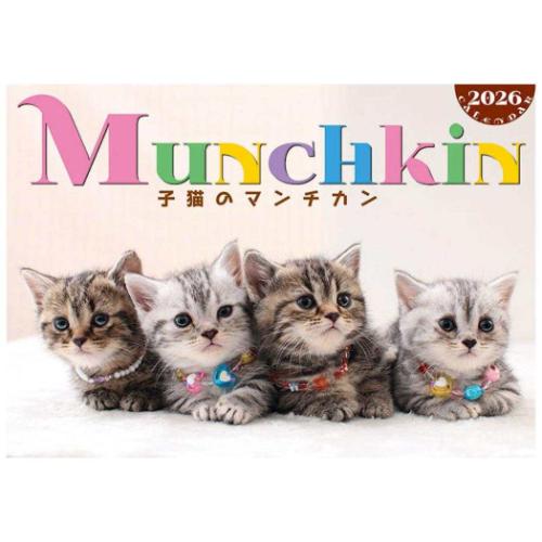2026 Calendar 子猫のマンチカン 壁掛けカレンダー2026年 ねこ