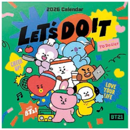 BT21 輸入版 LINE FRIENDS キャラクター 2026 Calendar 壁掛け