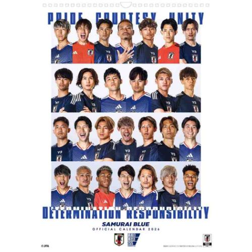 壁掛けカレンダー2026年 2026 Calendar サッカー日本代表 トライ