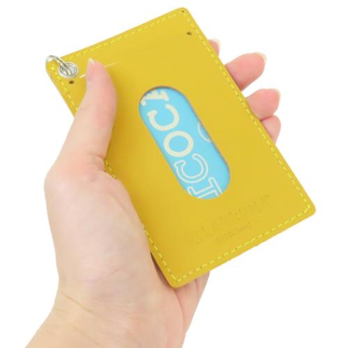 リラックマ グッズ 定期入れ キャラクター 本革リール付きパスケース