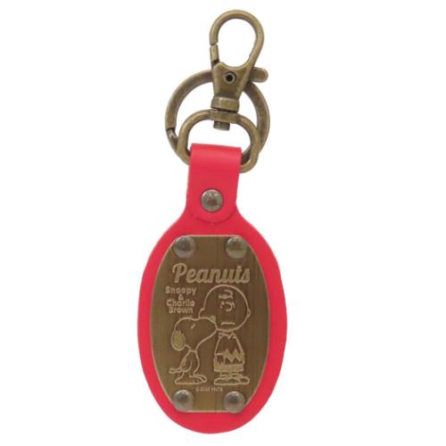 キーリング レザーキーホルダー小判型 スヌーピー スヌーピー