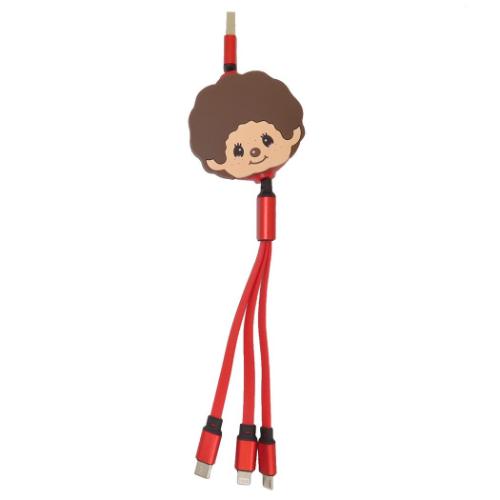 充電コード リール式マルチ充電ケーブル モンチッチ モンチッチクン