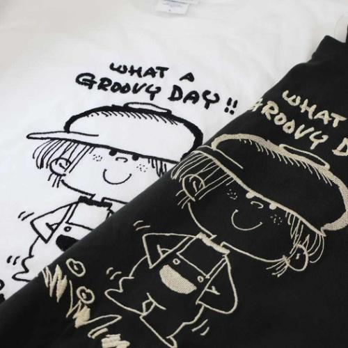 水森亜土 刺繍ロングスリーブT-SHIRTS Tシャツ オトコノコ