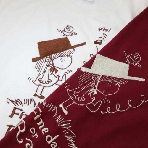水森亜土 キャラクター Tシャツ 刺繍ロングスリーブT-SHIRTS