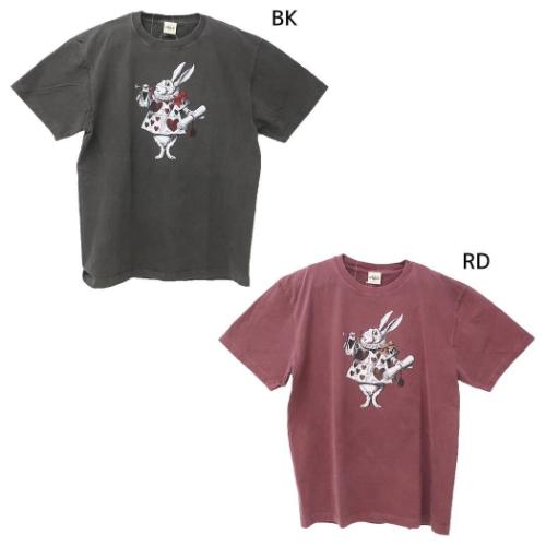 Tシャツ T-SHIRTS マクミランアリス ピグメントTシャツ 白うさぎ ワタナベ