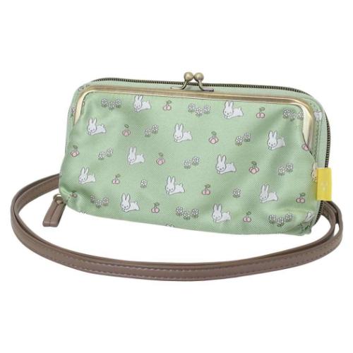 ミッフィー miffy ジャガードお財布ショルダーバッグ （うさぎ柄） グリーン 4445-mf-7865_6.jpg