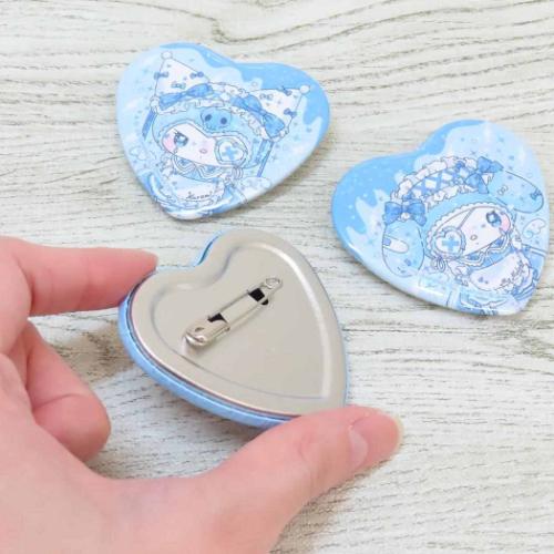 ハートカンバッジ3個セット マイメロディ＆クロミ 缶バッジ サンリオ ワタナベ DOLLY MIX