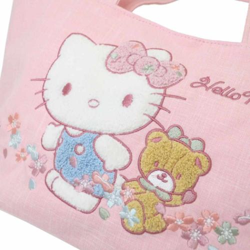 ハローキティ サガラ刺繍トートバッグ ランチバッグ サンリオ