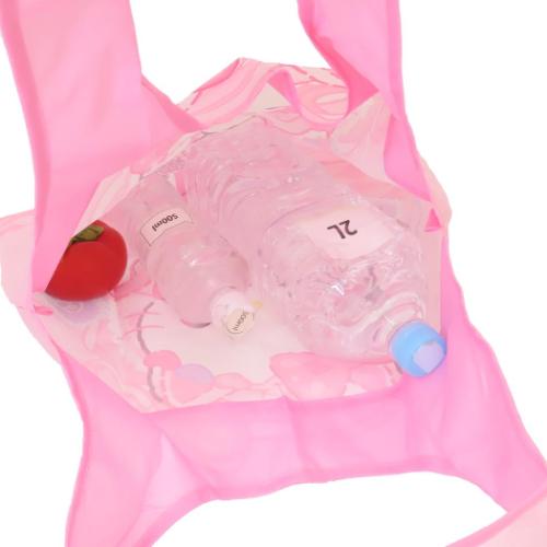 サテンエコバッグ ショッピングバッグ ハローキティ 6312 ヤスダ通商 サンリオ お買い物かばん 収納ポーチ付き キャラクター