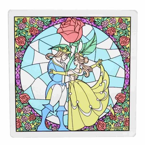 ディズニー 美女と野獣 ステンドグラス風 壁掛け アート