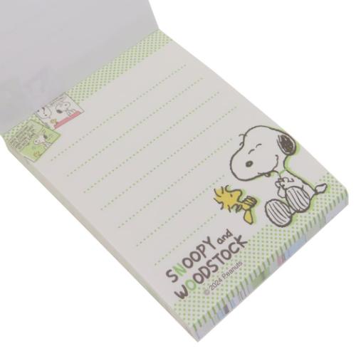 PEANUTS スヌーピー メモ帳 ミニメモ ミニミニメモ Comic green