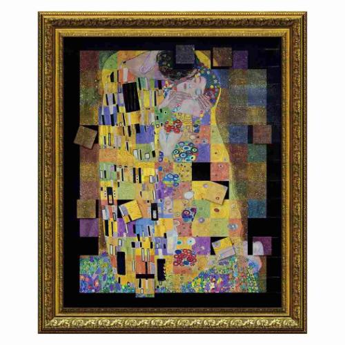 名画モザイクアート アートフレーム クリムト 名画 ユーパワー ザ キス Lサイズ