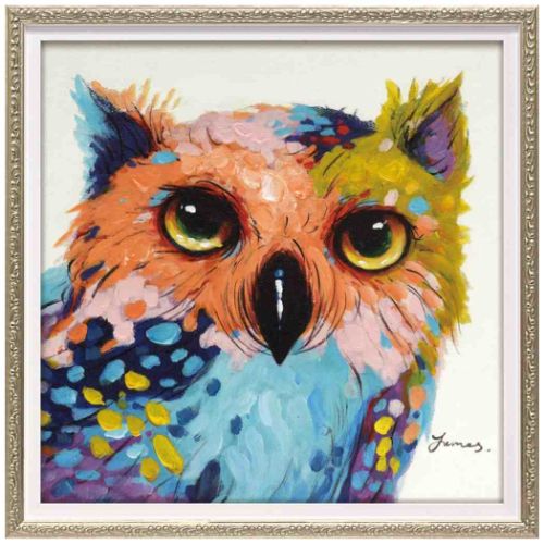 フクロウ オイルペイント絵画 楽天市場】【本日P5倍+クーポンで700円OFF】 絵画 アート オイル