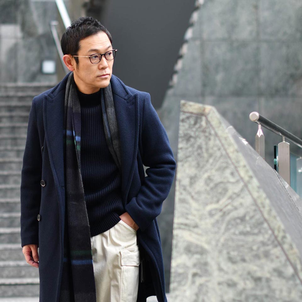 ANDERSEN-ANDERSEN【アンデルセンアンデルセン】クルーネックニット AD-002 CREW NECK NAVY BLUE ウール ネイビー