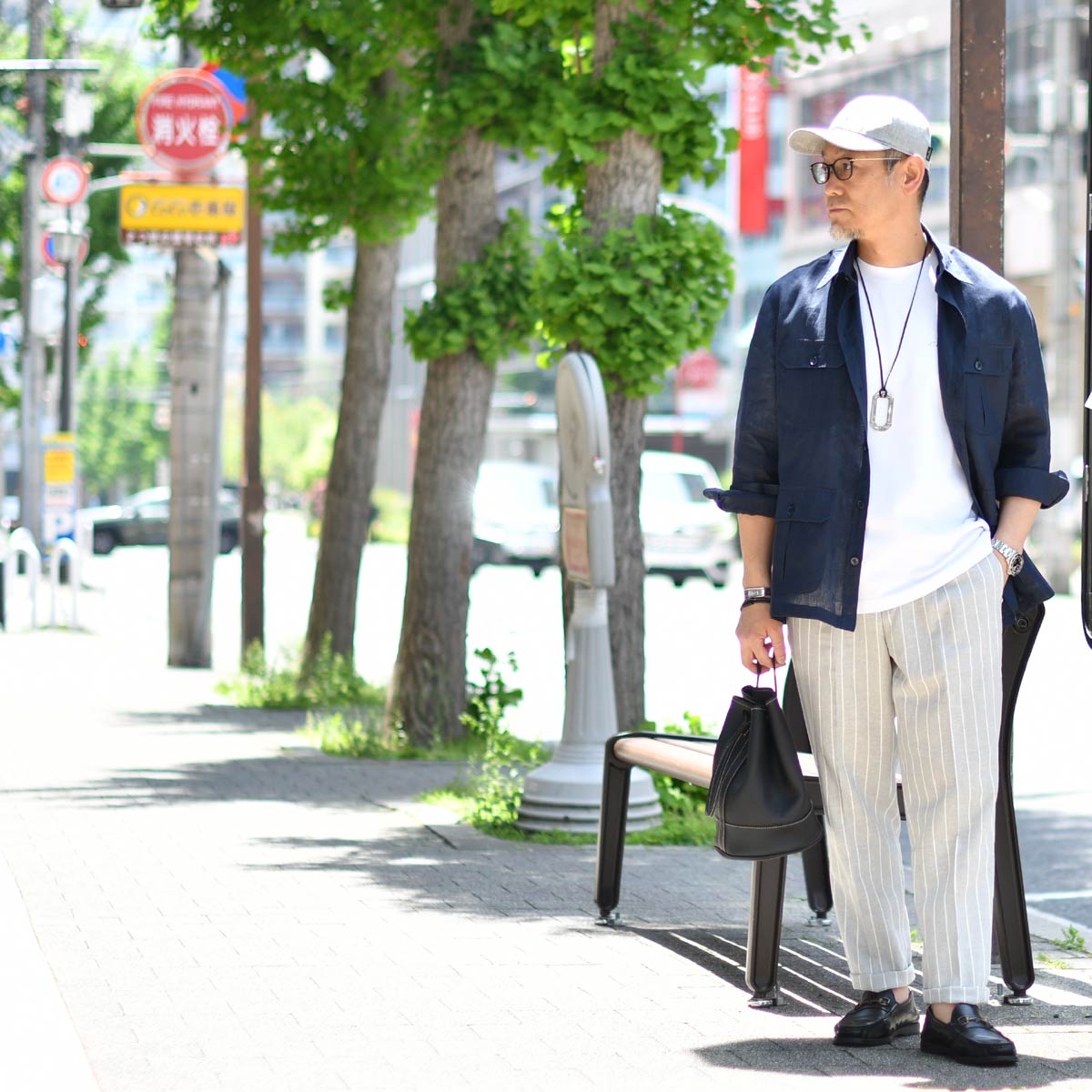oyster青山購入 シャルル エ シャルリュス巾着レザー フランス Charles et Charlus【シャルル・エ・シャルリュス】別注ドロー