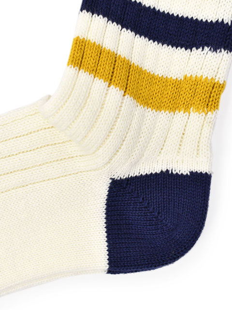 CORGI【コーギー】ショートソックス靴下 80-40-2229 SHORT SOCKS コットン 厚手 WHITE GREEN YELLOW  ホワイトグリーンイエロー