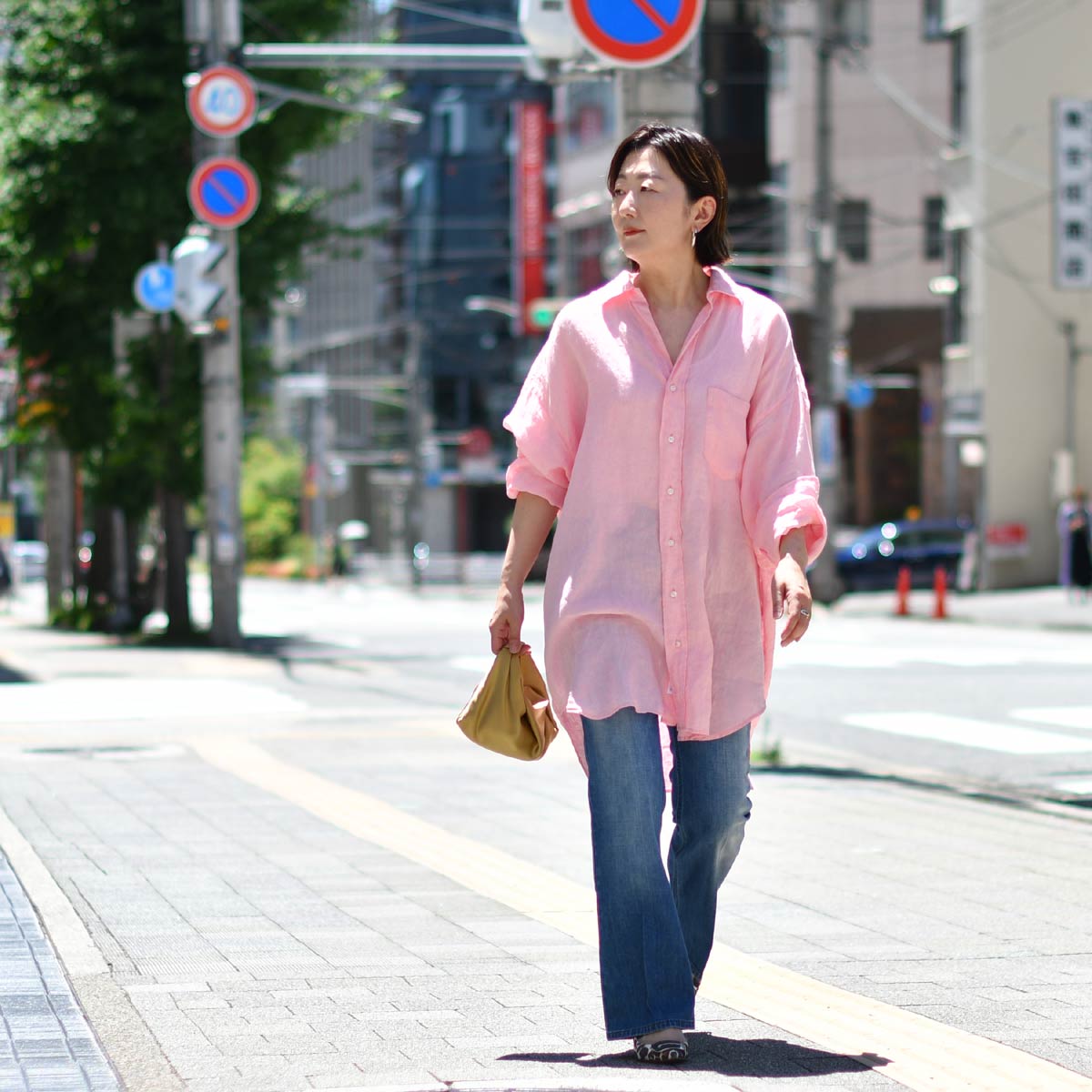 美品✨️ Frank & Eileen　オールインワン　コットン リネン　ピンク Frank&Eileen（フランクアンドアイリーン） Frank＆Eileen【フランク