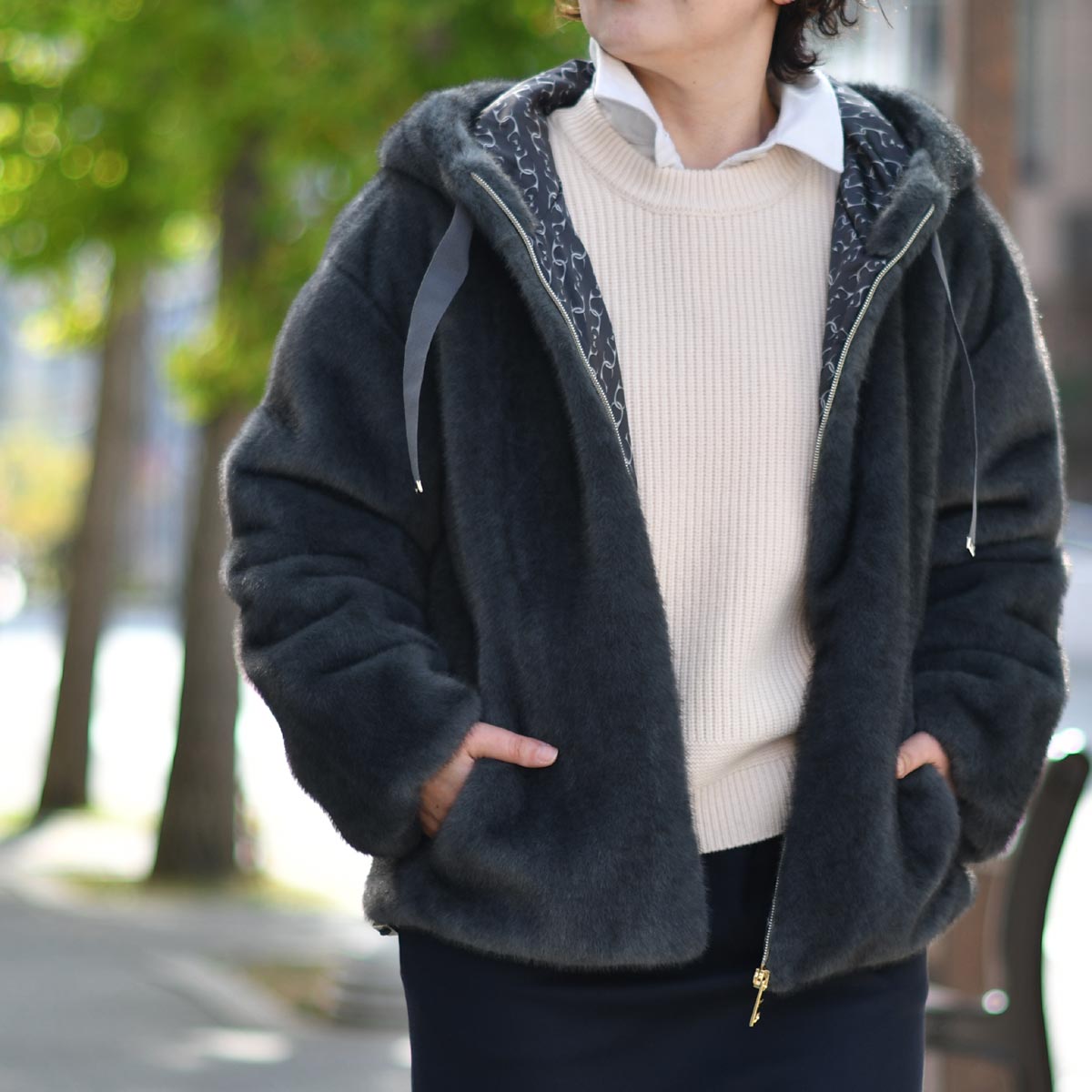 HERNO（ヘルノ） HERNO【ヘルノ】エコファーフーデッドブルゾン