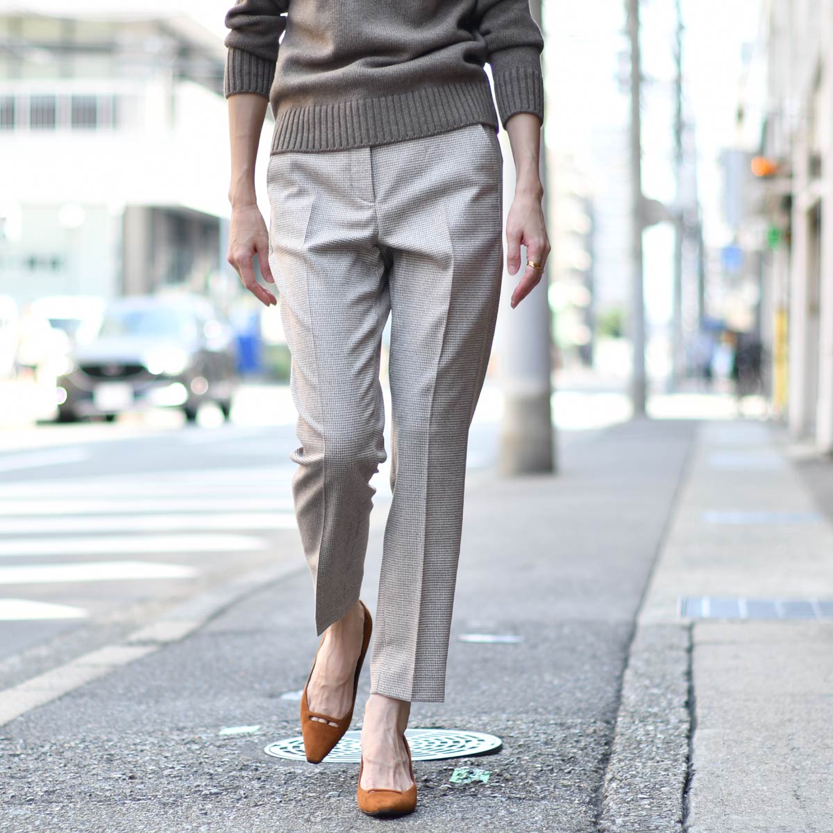 パンツ INCOTEX 172832 D6584 010 Trousers White Incotex - Slim-Fit Tricochino Trousers - White Incotex