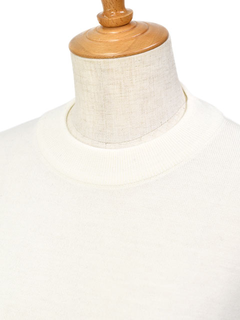 JOHN SMEDLEY【ジョンスメドレー】クルーネックニット 24G CALVERT  WHITE ウール ホワイト JOHN SMEDLEY SMEDLEY【ジョンスメドレー】クルーネックニット